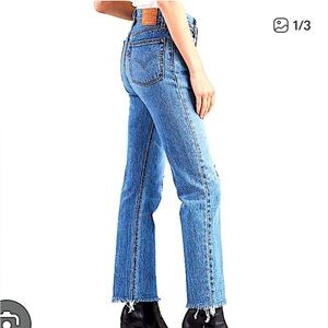 Levis raw hem straight denim jeans size 29